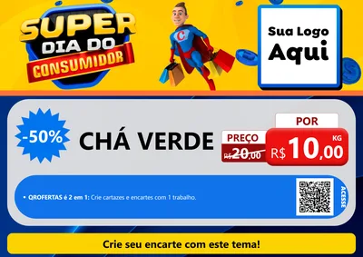Modelo de Cartaz para Cartaz A4 Horizontal com o tema Super Dia do Consumidor para Produtos Naturais