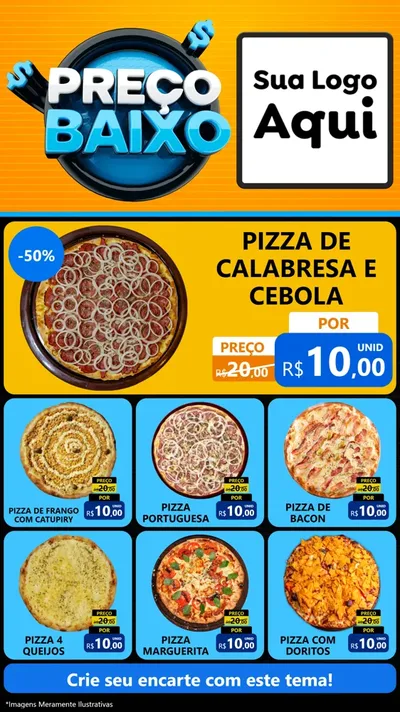 Modelo de Rede Social para Stories com o tema Preço Baixo para Pizzaria