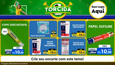 Modelo de TV para TV Horizontal com o tema Torcida para Embalagens