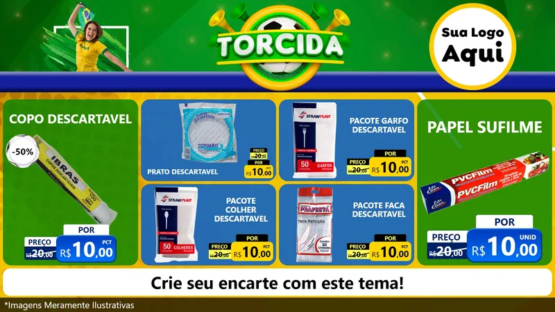 Modelo de TV para TV Horizontal com o tema Torcida para Embalagens