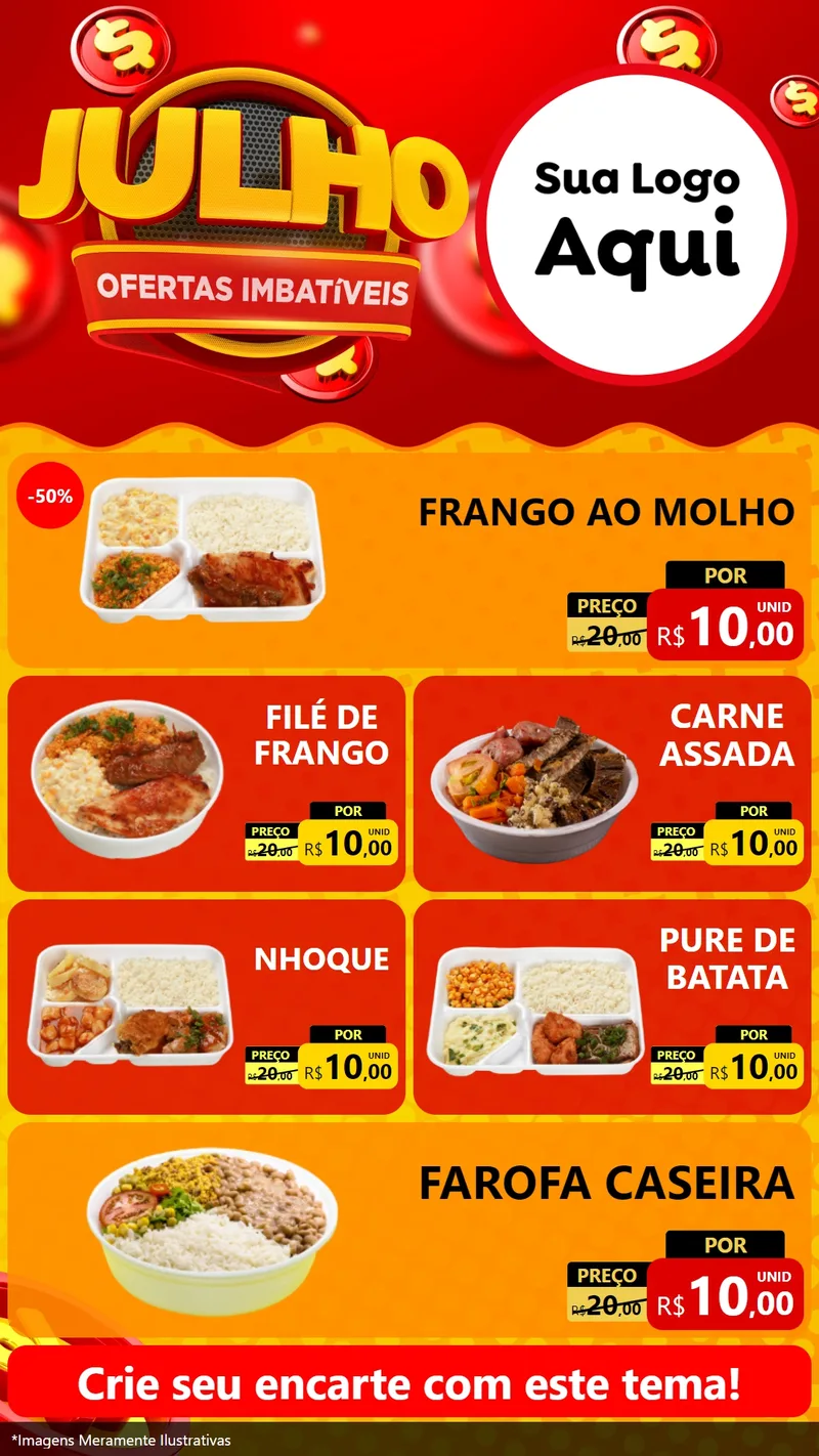 Modelo de TV para TV Vertical com o tema Julho Ofertas Imbatíveis para Restaurante