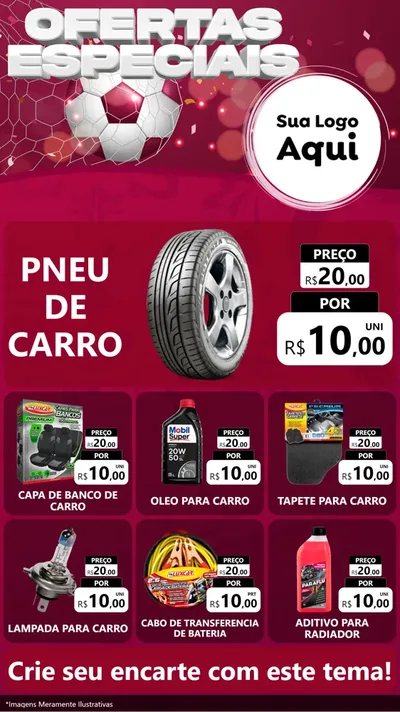 Modelo de Rede Social para Stories com o tema Ofertas Especiais - Futebol para Auto peças