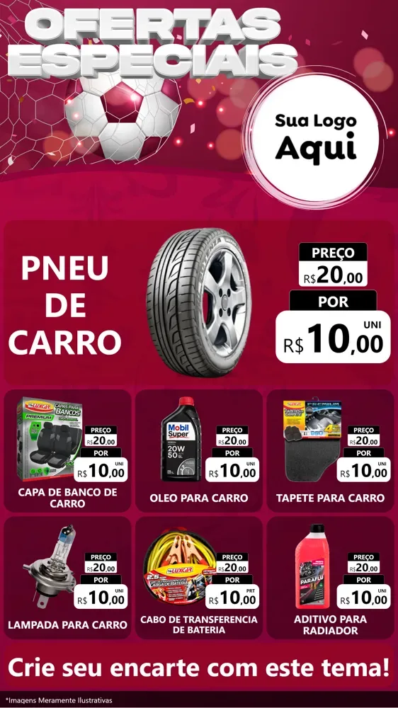 Modelo de Rede Social para Stories com o tema Ofertas Especiais - Futebol para Auto peças