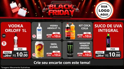 Modelo de TV para TV Horizontal com o tema Black Friday para Distribuidora de bebidas