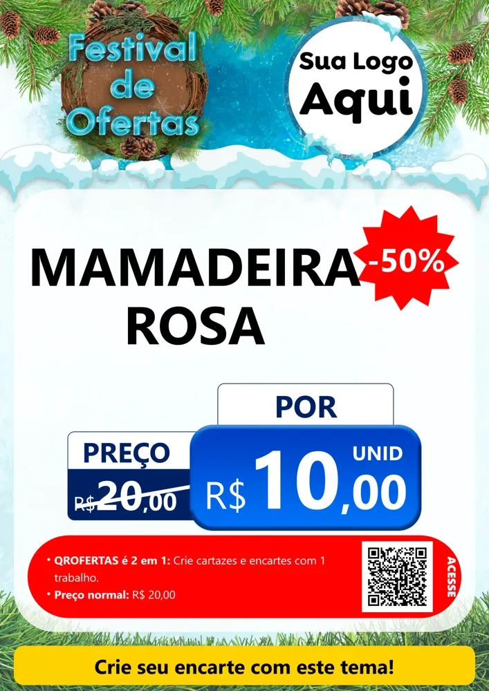 Modelo de Cartaz para Cartaz A4 Vertical com o tema Festival de Ofertas - Inverno para Bebês