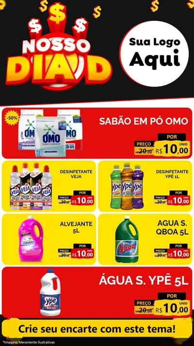 Modelo de TV para TV Vertical com o tema Nosso Dia D para Produtos de Limpeza
