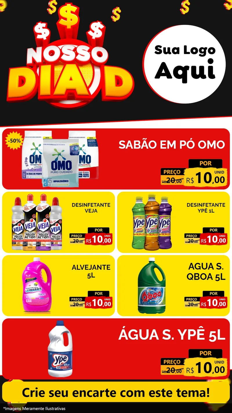 Modelo de TV para TV Vertical com o tema Nosso Dia D para Produtos de Limpeza