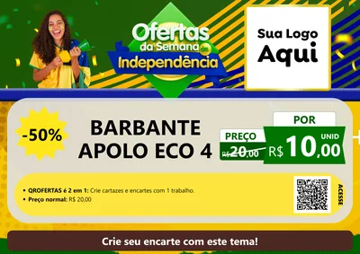 Modelo de Cartaz para Cartaz A4 Horizontal com o tema Ofertas da Semana da Independência para Armarinho e Aviamentos