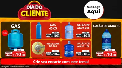 Modelo de TV para TV Horizontal com o tema Dia do Cliente para Água e gás