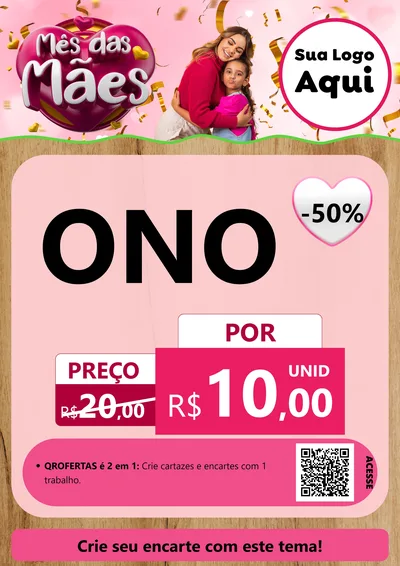 Modelo de Cartaz para Cartaz A4 Vertical com o tema Mês das Mães para Óticas