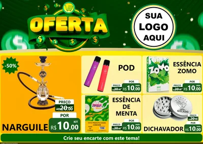 Modelo de Encarte para Encarte A4 Horizontal com o tema Oferta para Tabacaria