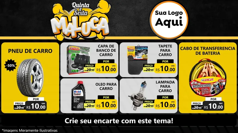 Modelo de TV para TV Horizontal com o tema Quinta e Sexta Maluca para Auto peças