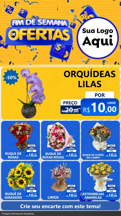 Modelo de Rede Social para Stories com o tema Fim de Semana de Ofertas para Floricultura e jardim