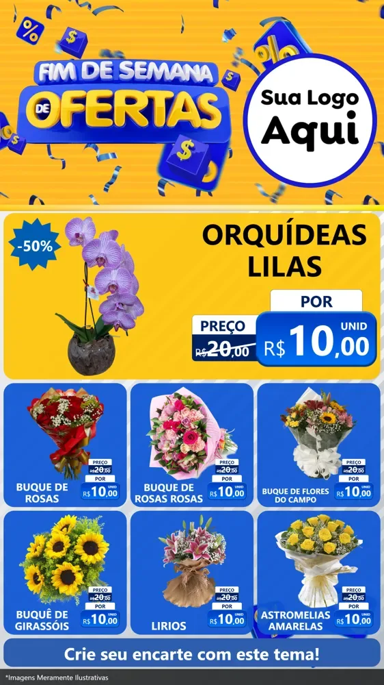 Modelo de Rede Social para Stories com o tema Fim de Semana de Ofertas para Floricultura e jardim