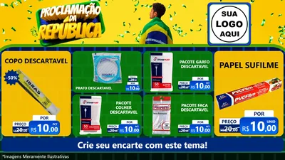 Modelo de TV para TV Horizontal com o tema Proclamação da República para Embalagens