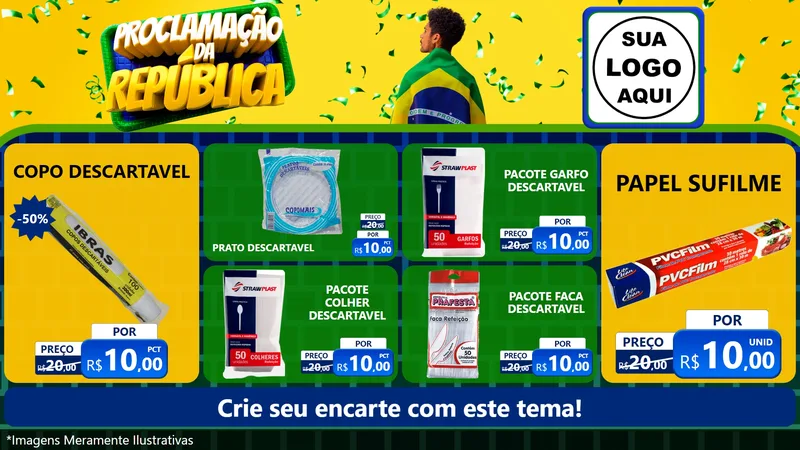 Modelo de TV para TV Horizontal com o tema Proclamação da República para Embalagens