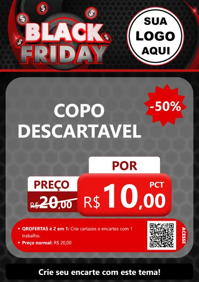 Modelo de Cartaz para Cartaz A4 Vertical com o tema Black Friday para Embalagens