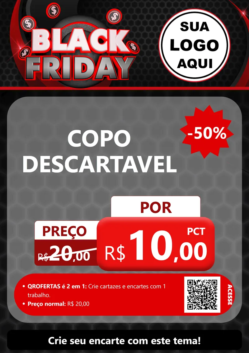 Modelo de Cartaz para Cartaz A4 Vertical com o tema Black Friday para Embalagens