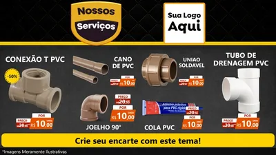 Modelo de TV para TV Horizontal com o tema Nossos Serviços para Tubos e conexões