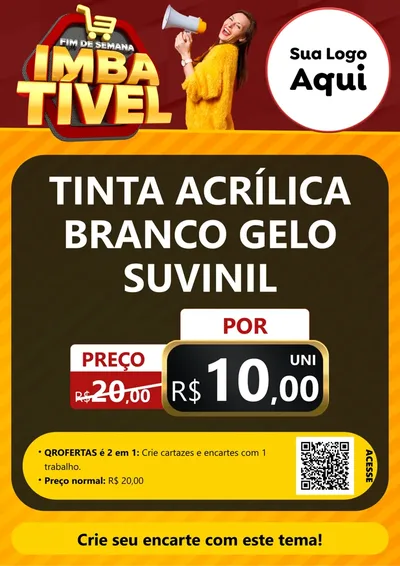 Modelo de Cartaz para Cartaz A4 Vertical com o tema Fim de Semana Imbatível para Tintas e Ferramentas