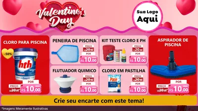 Modelo de TV para TV Horizontal com o tema Valentine's Day para Produtos para Piscina