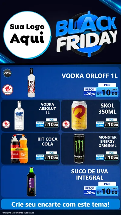 Modelo de TV para TV Vertical com o tema Black Friday para Distribuidora de bebidas