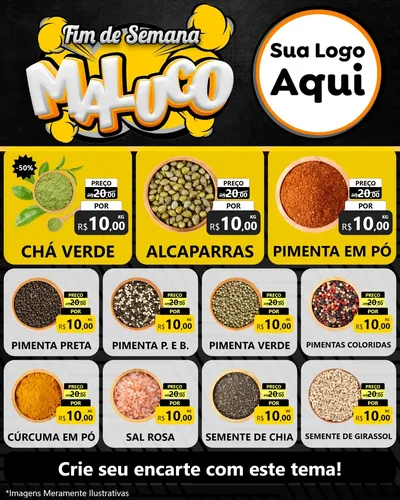 Modelo de Rede Social para Feed Instagram com o tema Fim de Semana Maluco para Produtos Naturais