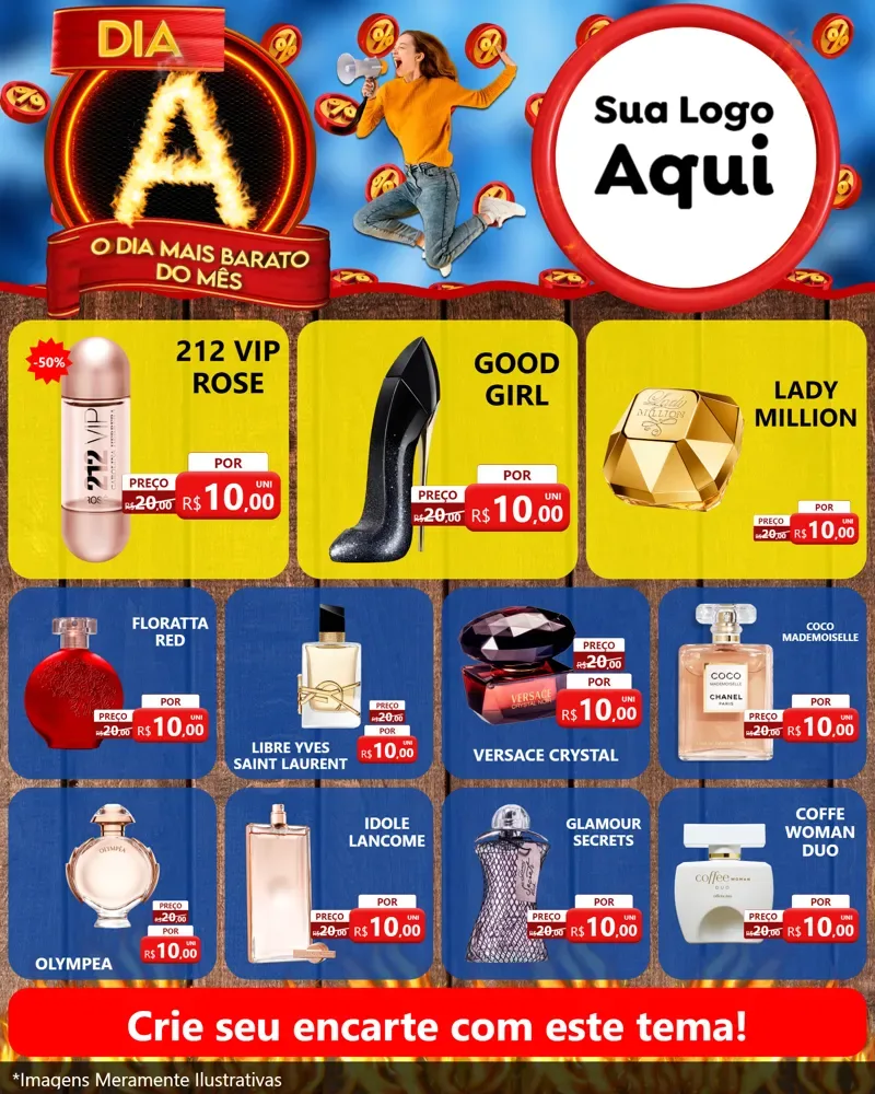 Modelo de Rede Social para Feed Instagram com o tema Dia A - O Dia Mais Barato Do Mês para Perfumes