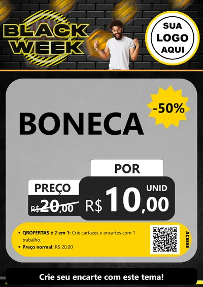 Modelo de Cartaz para Cartaz A4 Vertical com o tema Black Week para Brinquedos