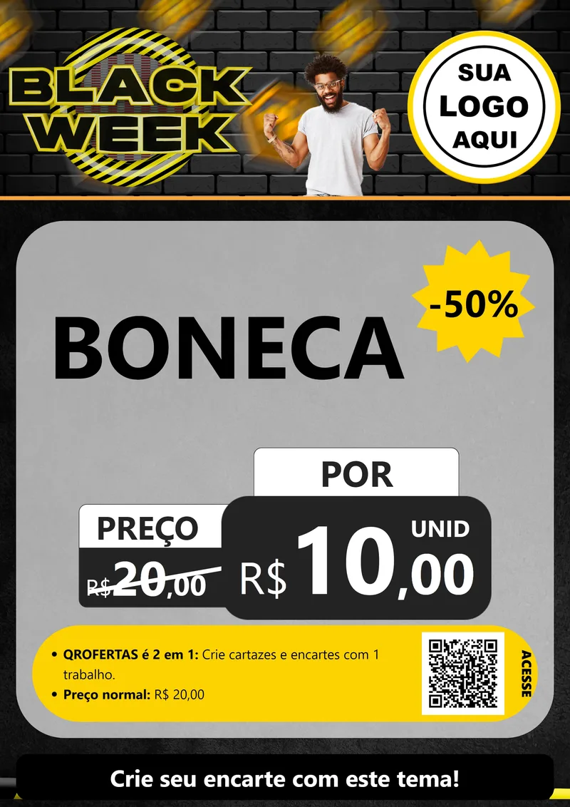 Modelo de Cartaz para Cartaz A4 Vertical com o tema Black Week para Brinquedos