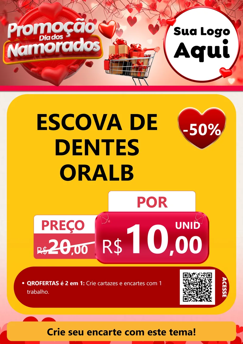 Modelo de Cartaz para Cartaz A4 Vertical com o tema Promoção Dia dos Namorados para Higiene Pessoal