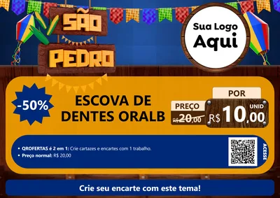 Modelo de Cartaz para Cartaz A4 Horizontal com o tema São Pedro para Higiene Pessoal