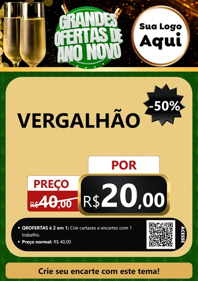 Modelo de Cartaz para Cartaz A4 Vertical com o tema Grandes Ofertas de Ano Novo para Ferragens