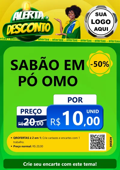 Modelo de Cartaz para Cartaz A4 Vertical com o tema Alerta de Desconto para Produtos de Limpeza