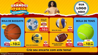 Modelo de TV para TV Horizontal com o tema Grandes Ofertas Para Economizar! para Artigos Esportivos