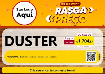 Modelo de Cartaz para Cartaz A4 Horizontal com o tema Fim de Semana Rasga Preços para Concessionaria de Carros