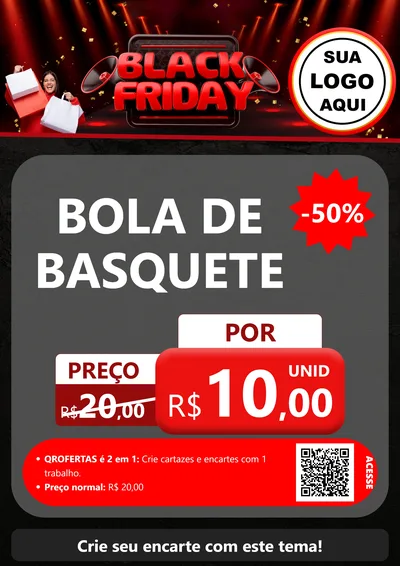 Modelo de Cartaz para Cartaz A4 Vertical com o tema Black Friday para Artigos Esportivos