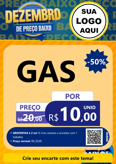 Modelo de Cartaz para Cartaz A4 Vertical com o tema Dezembro de Preço Baixo para Água e gás