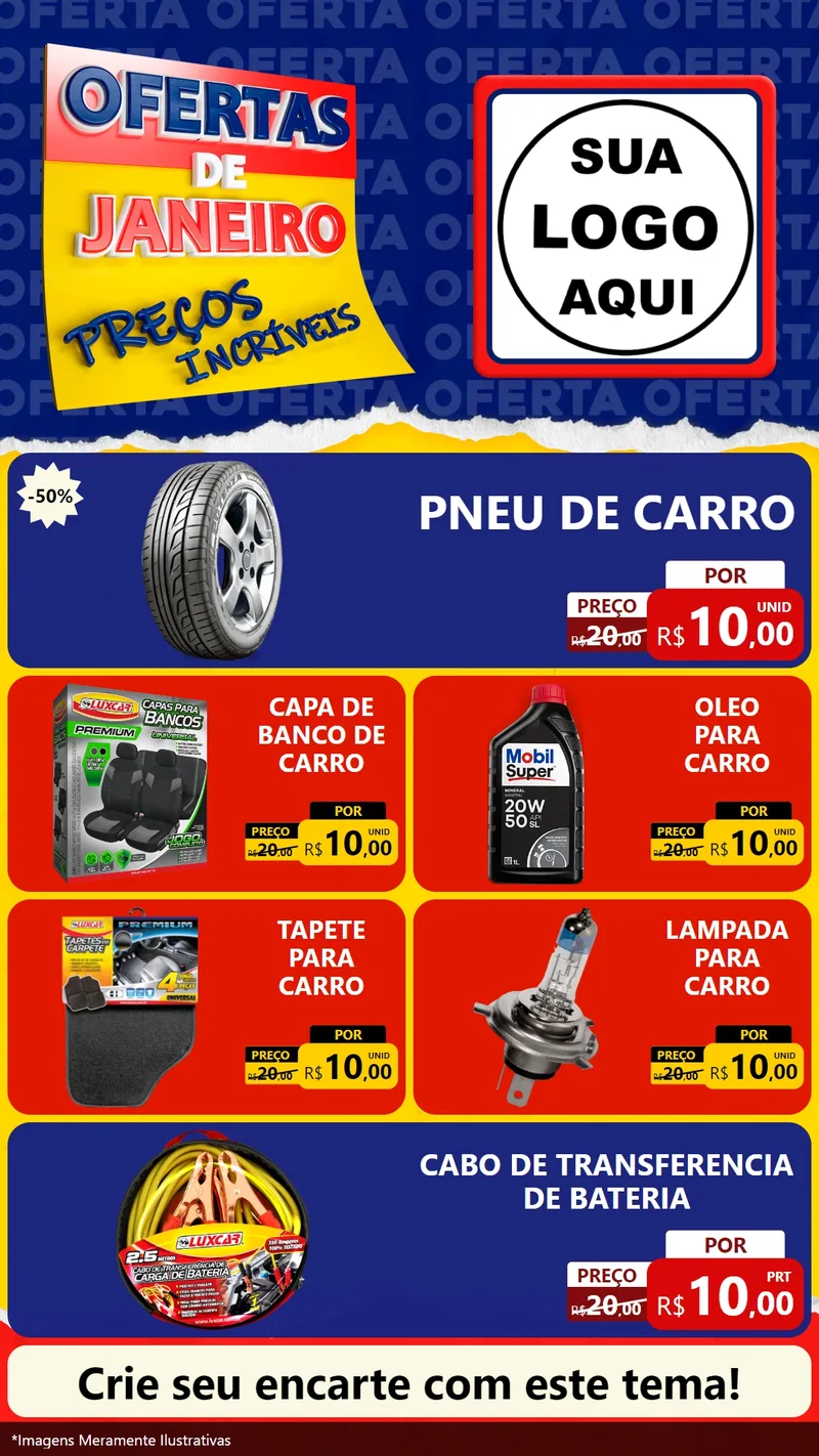 Modelo de TV para TV Vertical com o tema Ofertas de Janeiro - Preços Incríveis para Auto peças