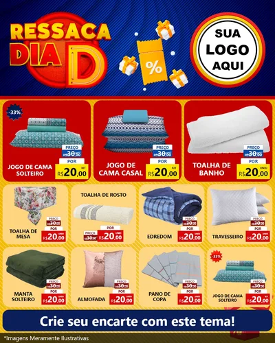 Modelo de Rede Social para Feed Instagram com o tema Ressaca Dia D para Cama, Mesa e Banho