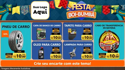Modelo de TV para TV Horizontal com o tema Festa Boi Bumbá para Auto peças