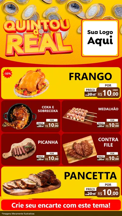 Modelo de TV para TV Vertical com o tema Quintou do Real para Assados
