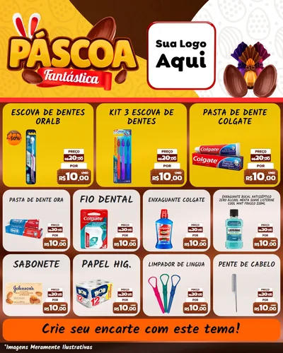 Modelo de Rede Social para Feed Instagram com o tema Páscoa Fantástica para Higiene Pessoal