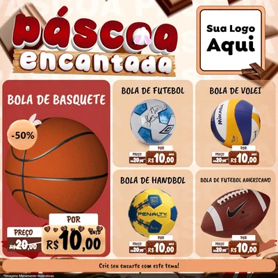 Modelo de Rede Social para Feed Facebook com o tema Páscoa Encantada para Artigos Esportivos