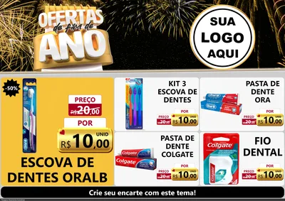 Modelo de Encarte para Encarte A4 Horizontal com o tema Ofertas de Fim de Ano para Higiene Pessoal