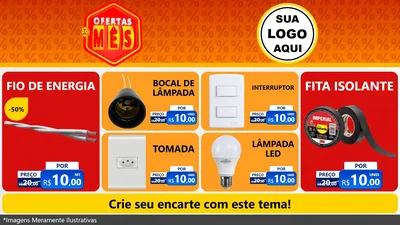 Modelo de TV para TV Horizontal com o tema Ofertas do Mês para Materiais Elétricos