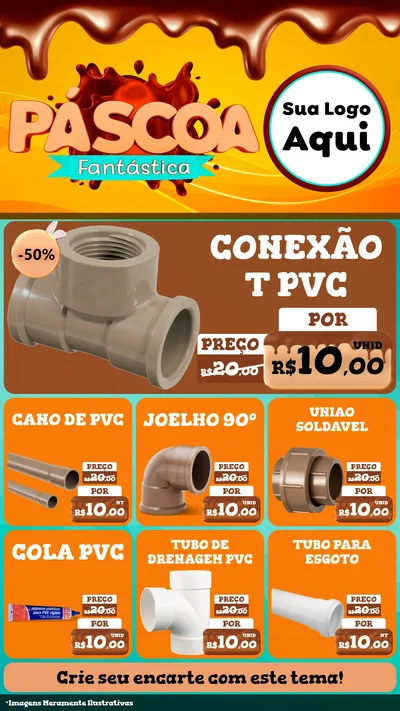 Modelo de Rede Social para Stories com o tema Páscoa Fantástica para Tubos e conexões