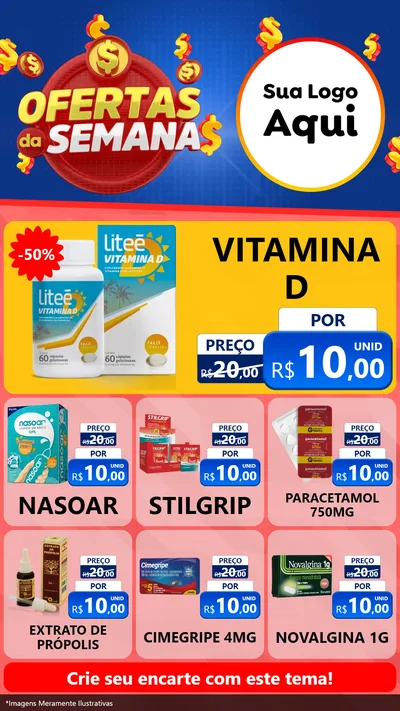 Modelo de Rede Social para Stories com o tema Ofertas Da Semana para Farmácia