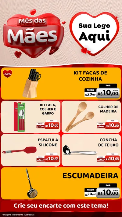 Modelo de TV para TV Vertical com o tema Mês das Mães para Utilidades Domésticas