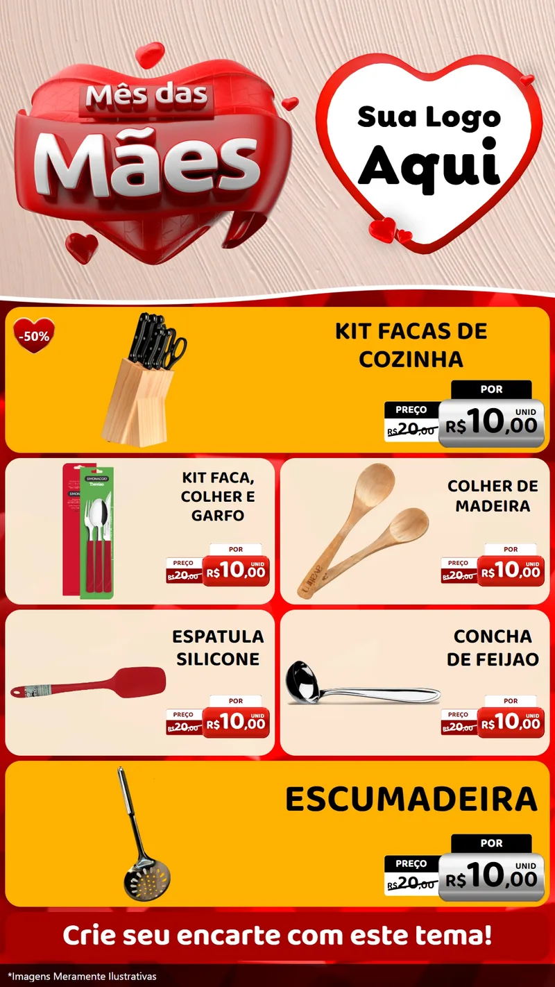 Modelo de TV para TV Vertical com o tema Mês das Mães para Utilidades Domésticas